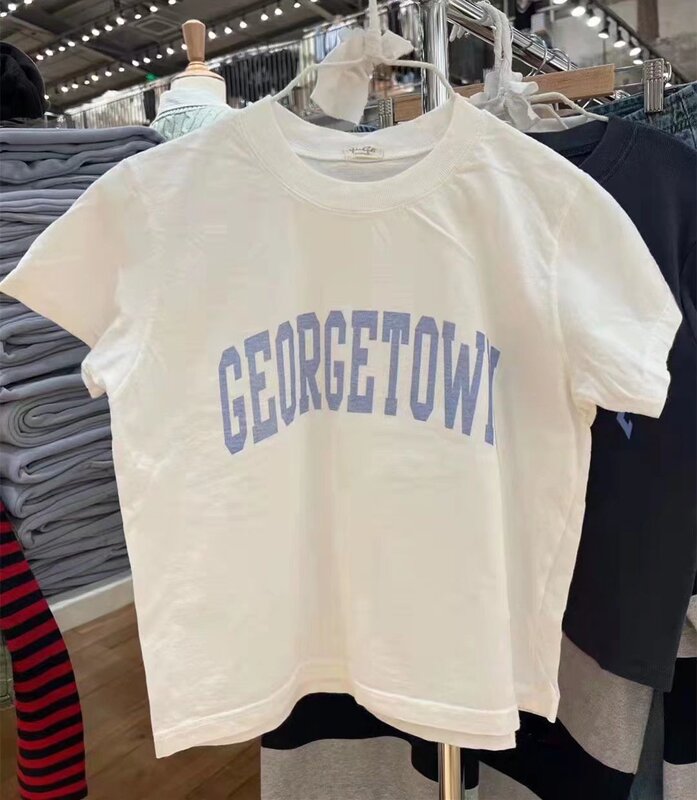 BM style brandy same style Georgetown letter printed loose T-shirt BM style brandy same style Georgetown letter printed loose T-shirt