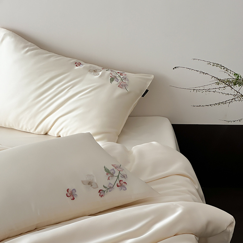 Broderat tencel påslakanset i fransk stil_voghion.com
