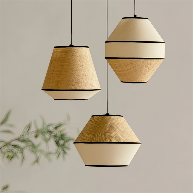 Viento tranquilo estilo japonés retro pastoral lámpara candelabro sala de té dormitorio restaurante hotel de alojamiento residencial tienda de hot pot lámparas de tela