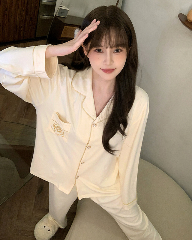 德绒睡衣女秋冬季新款韩系甜美ins长袖加厚保暖家居服套装可外穿|undefined
