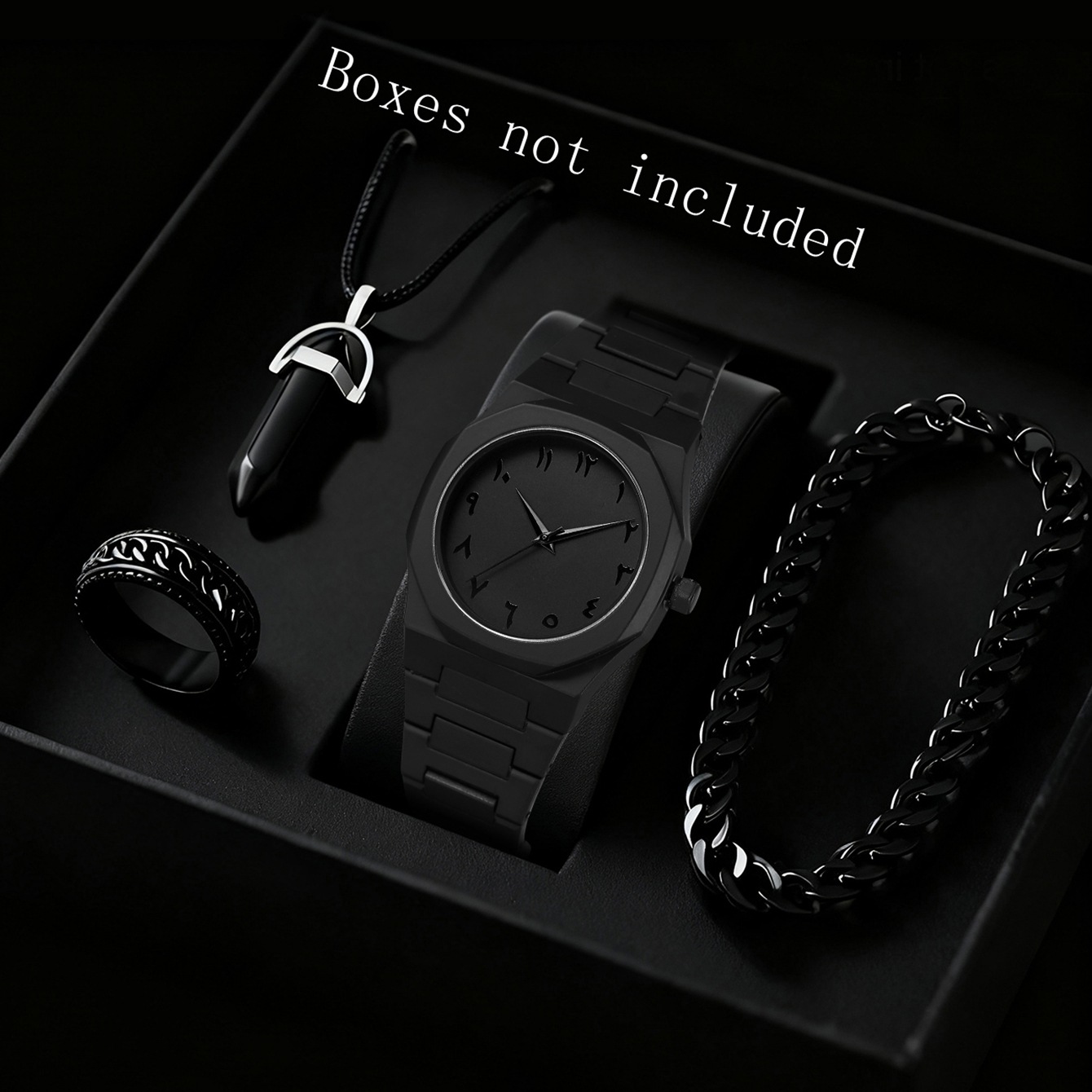 Black case, black dial, black text set of 6