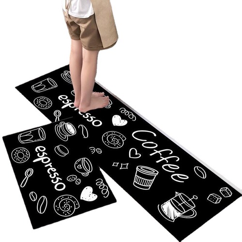 Cartoon Kitchen Mat Household Long Foot Mat Nordic Simple Stain-Resistant Water- Absorbent Kitchen Anti-Slip Mat