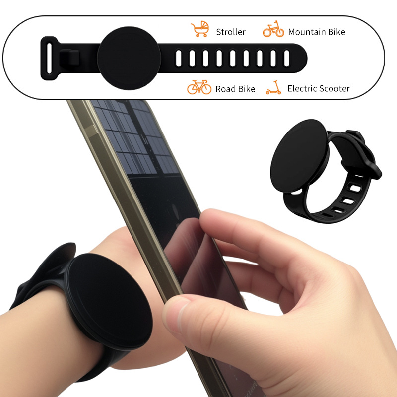 Baby Carriage Phone Holder with Watch Strap Steering Wheel Gym Wrist Magnetic Suction Bracket Shopping Cart Gym Bracket