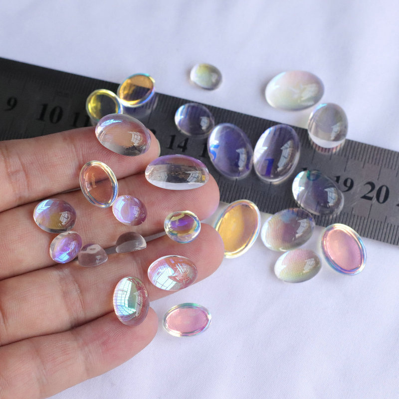 Electroplated Ab Color Orchid Egg-Shaped Ring Face Glass Patch Accessories Jewelry Materials Accessories Jewelry Color Plating Meteor Electroplated Ab Color Orchid Egg-Shaped Ring Face Glass Patch Accessories Jewelry Materials Accessories Jewelry Color Plating Meteor