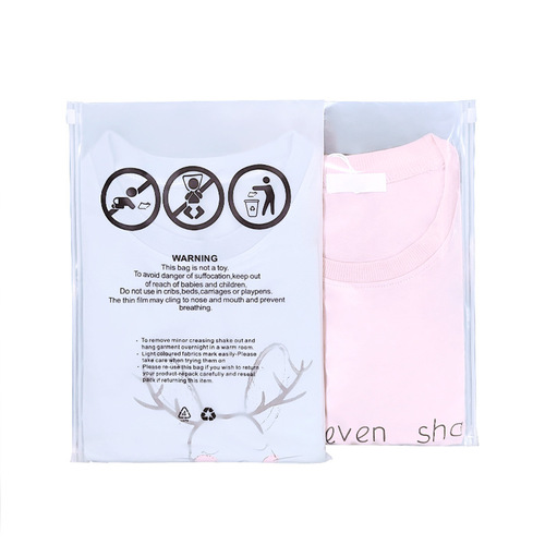 Amazon sets the standard for cross-border e-commerce: transparent, matte packaging bags with clear foreign trade warning labels—perfect for clothing and zip-lock bags.