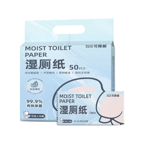 Wet toilet paper can be flushed into the toilet, individually packaged butt wipes, antibacterial toilet cleaning travel packaging manufacturer wholesale