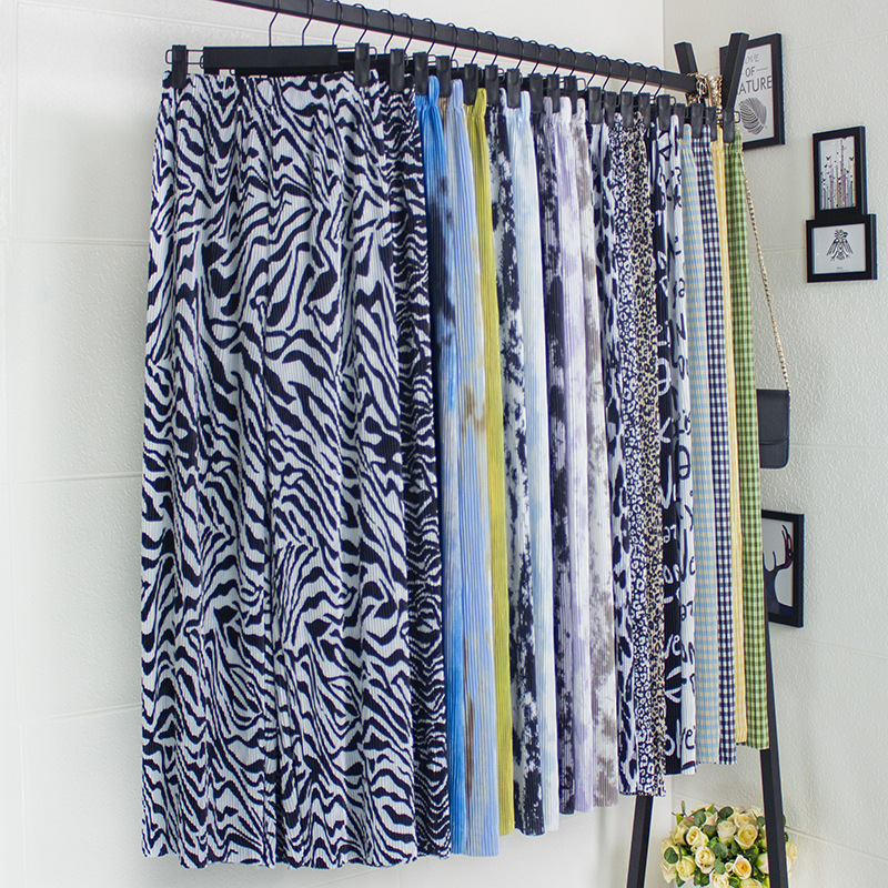 2022 Spring and Summer New Pleated Wide-leg Pants Loose Slimming Straight Pants Ink Dye Long Pants Pleated Casual Pants Women's Summer