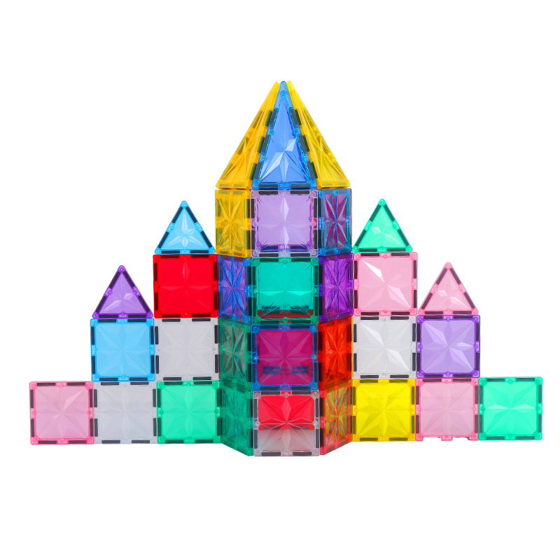 Seleccionar estrictamente la superficie de perforación estrella de ventana de color magnética pieza de juguete inteligente para niños ensamblaje inteligente magnetismo bloque cuadrado de construcción magnética image 6