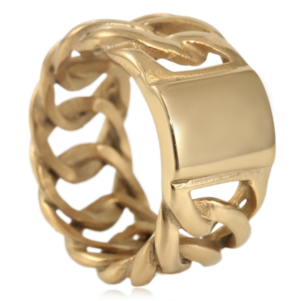Geometric Pattern All Seasons Season Retro Classic Style Geometric Titanium Steel Plating Men's Rings Men Signet Rings