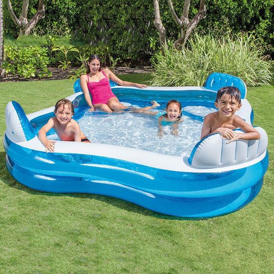 INTEX Thickened Swimming Pool Fishing Pool Inflatable Ball Pool Baby Play Pool Swimming Pool Household Swimming Pool with Slide