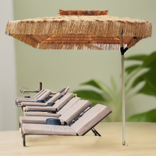 仿稻草中柱伞餐厅室外遮阳亭户外咖啡厅度假村酒店边柱庭院伞工厂