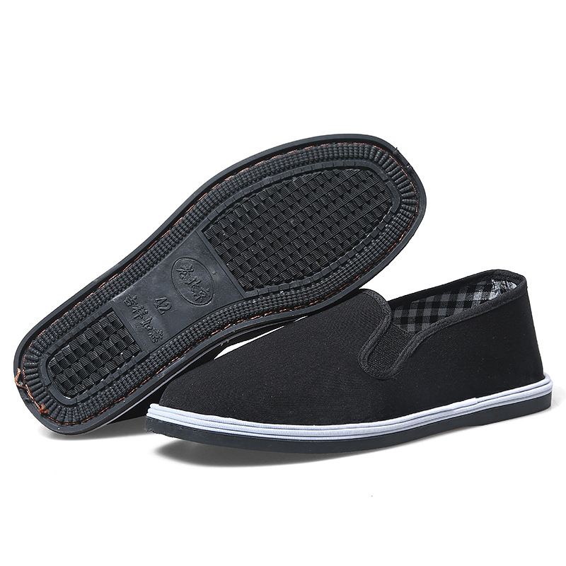 Factory direct sales old Beijing cloth shoes men's comfortable black cloth shoes handmade training shoes casual shoes traditional black cloth shoes