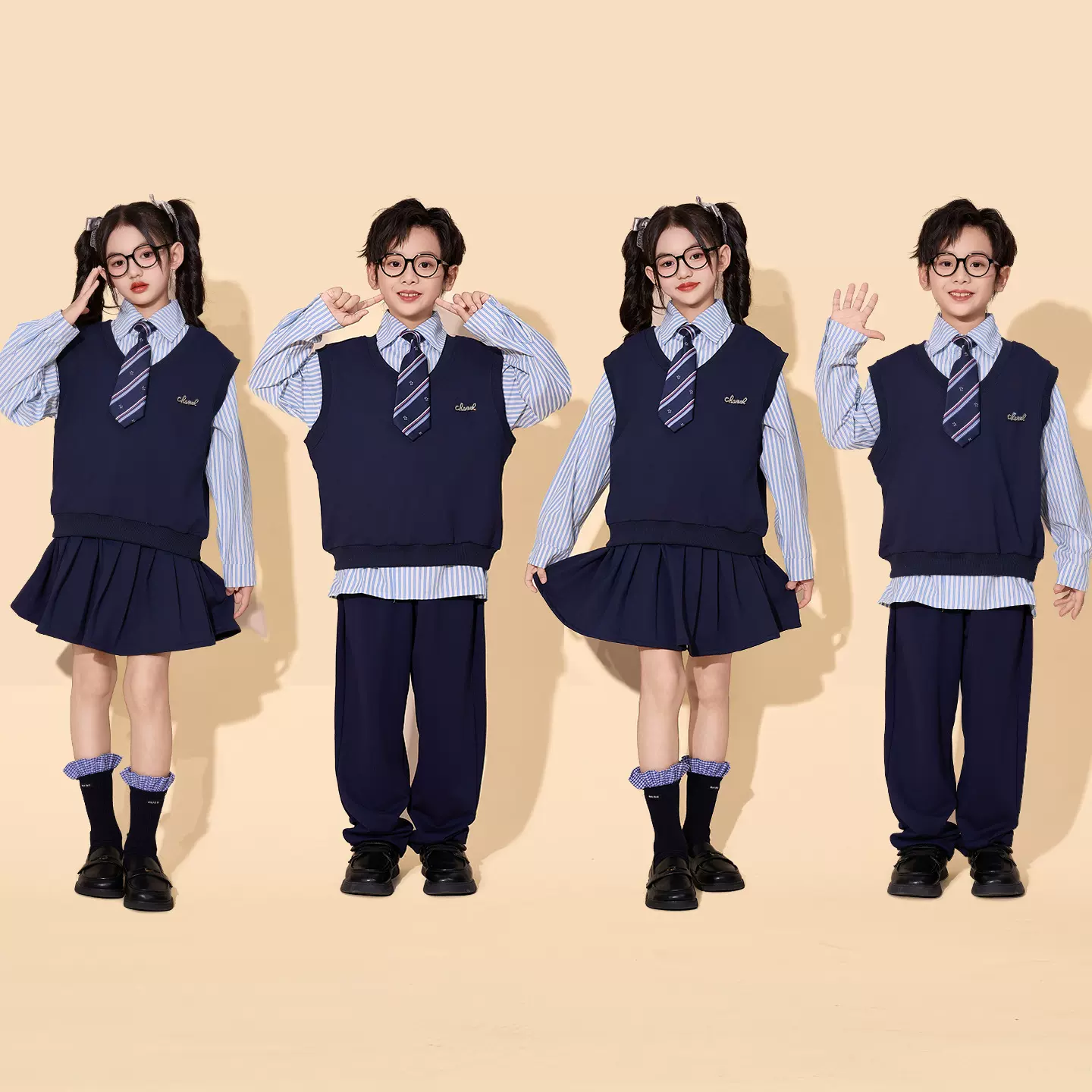 国庆儿童合唱演出服幼儿园班服男女童朗诵啦啦队小学生运动会服装