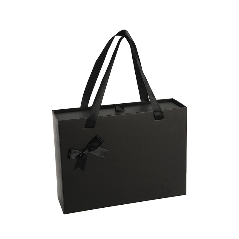 Black Gift Portable Box Lipstick Cosmetic Large Gift Box Bow Drawer Box Exquisite Pull-out Paper Box