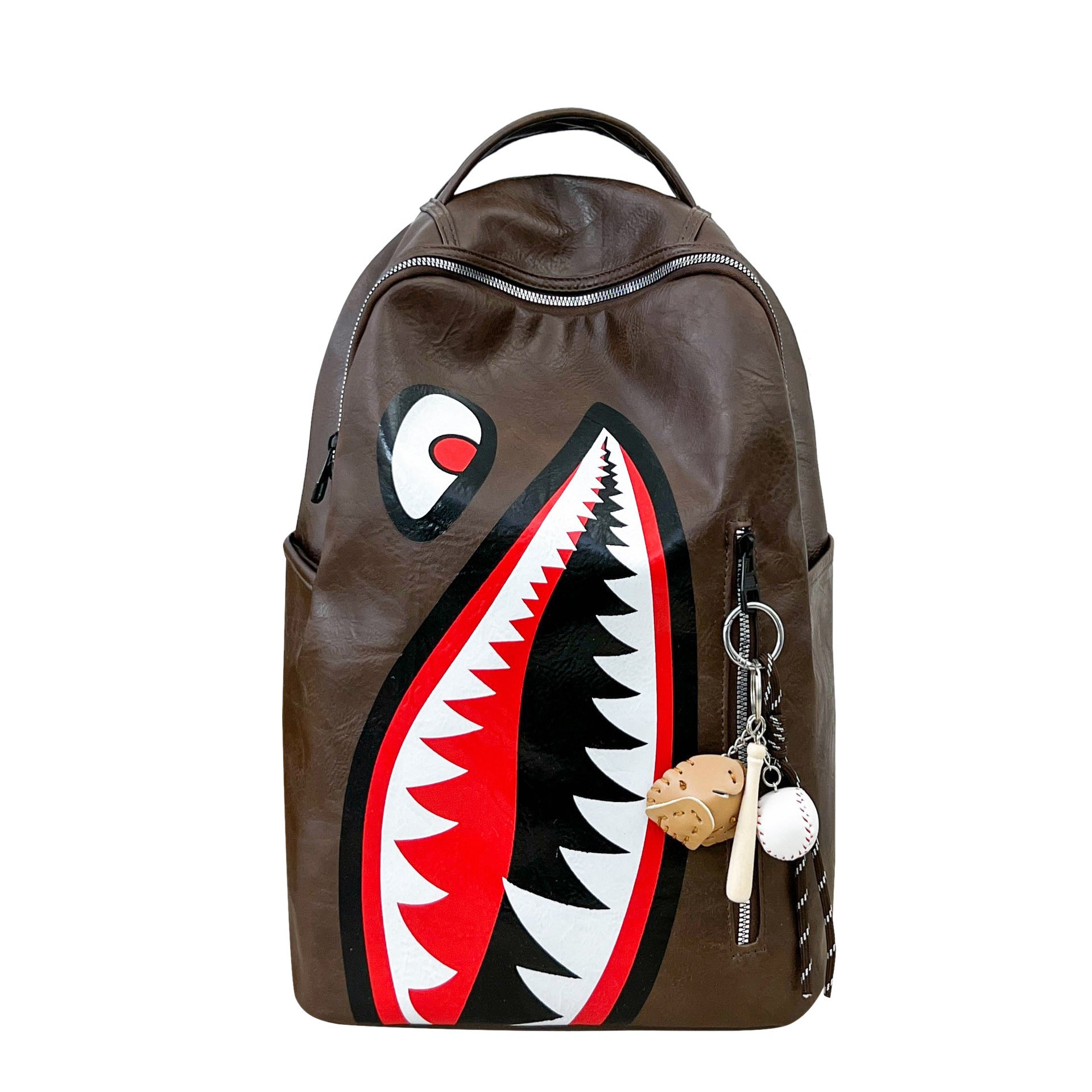 Mochila estilo coreano con estampado de tiburón, mochila de moda simple y elegante para estudiantes masculinos y femeninos, mochila escolar de gran capacidad para clases y viajes diarios. image 19