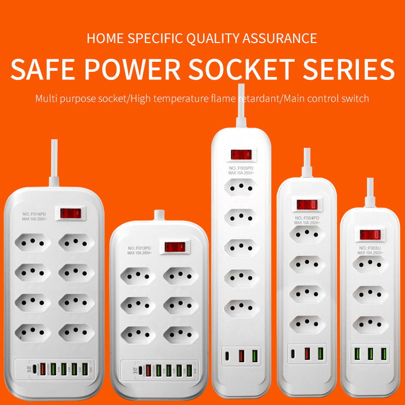 Exportaciones de comercio exterior inteligentes para Brasil enchufe de enchufe 3 / 4 / 5 / 6 con enchufe de alimentación 3USB