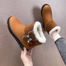 冬靴時尚雪地靴女2022新款冬季短筒加絨加厚保暖平底防滑舒適棉鞋
