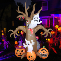 国境を越えたハロウィーンの空気入れカボチャの舌を吐く幽霊の木屋外庭園の鬼節装飾led発光ガスモデル