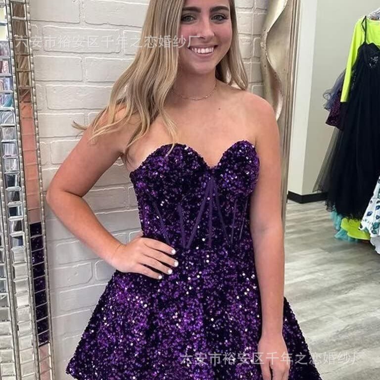 Sequined short evening dress 2024 new arrival homecoming dress ball gown tight cocktail party dress wholesale Sequined short evening dress 2024 new arrival homecoming dress ball gown tight cocktail party dress wholesale