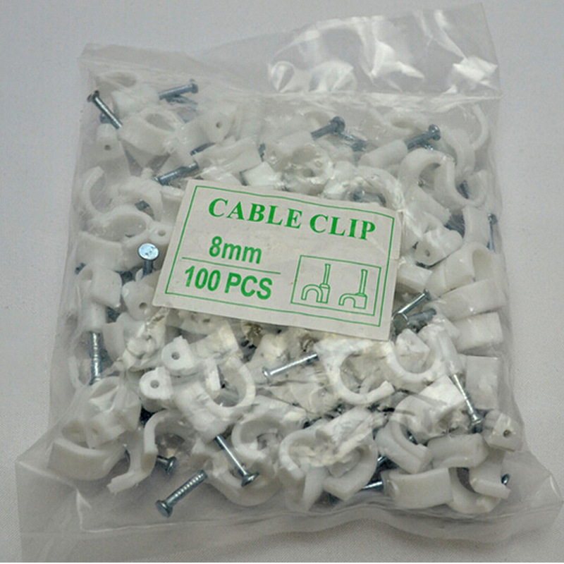 墙钉网线钉6mm墙钉8mm线钉白色100个/包固定网线墙顶塑料