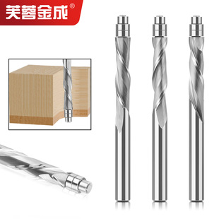 1/4 handle integral alloy trimming cutter double spiral cutter spiral trimming cutter end mill tungsten steel woodworking milling cutter