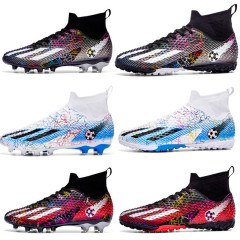 Cross-border high-top football shoes tf broken nails for boys and girls, teenagers and students campus competition FG nail sports training shoes