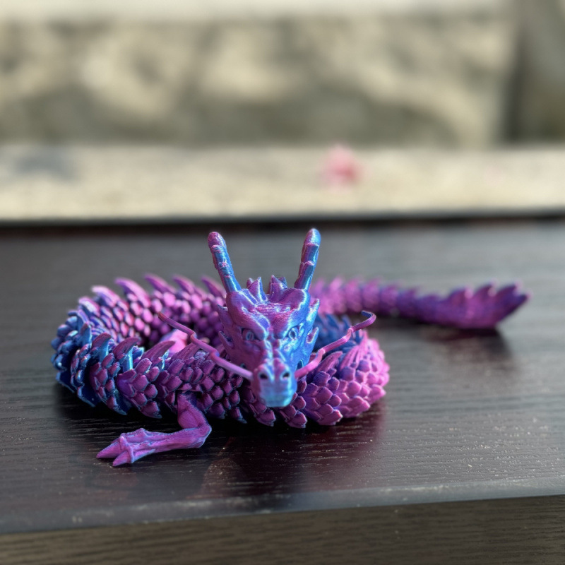 [매우 비용 효율적] 45CM 대형 드래곤 실크 블루 및 레드 드래곤