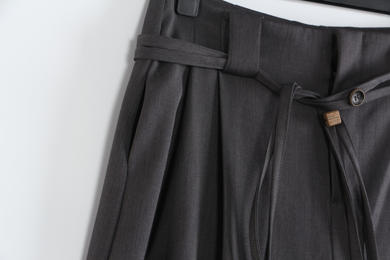 Ensemble blazer et pantalon deux pièces GraceChic Automne 25, coupe ample et tendance, boutons en bois véritable, pour femme, référence 1816_voghion.com