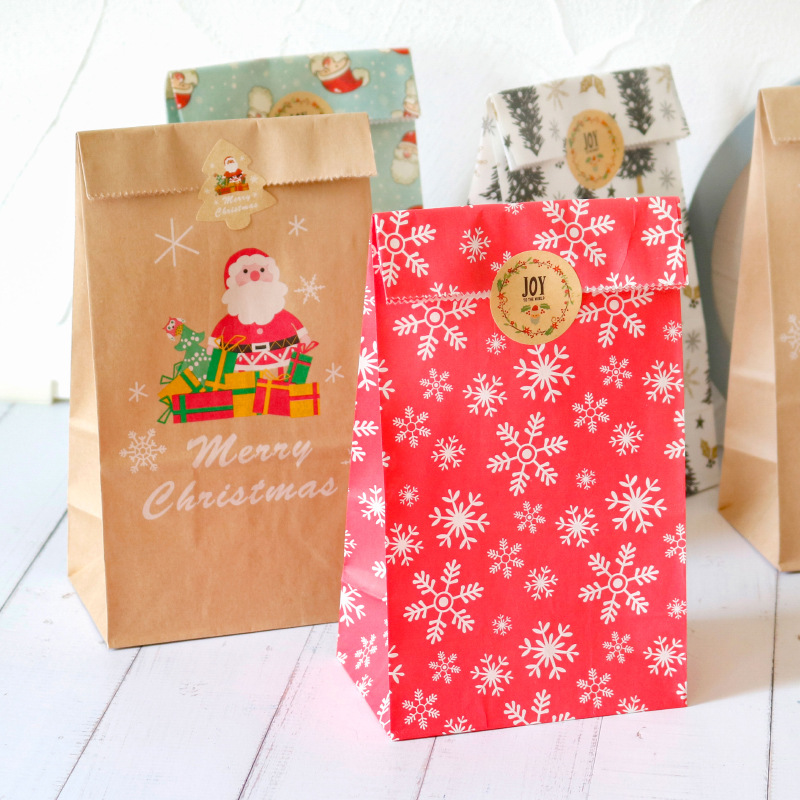 Gift Bags Event & Party Supplies Christmas Cartoon Style Christmas Tree Santa Claus Kraft Paper Party Gift Bags Gift Wrapping Supplies