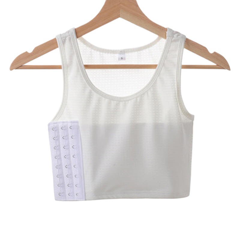 Corsé les verano delgado de las mujeres que adelgaza la ropa interior guapo T súper plano más el tamaño del chaleco deportivo del estudiante envuelto en el pecho que forma el cuerpo