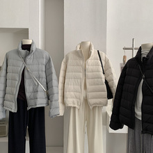 欧玛莱 排骨款轻薄羽绒服女2025冬季新款立领长袖保暖外套潮 6603