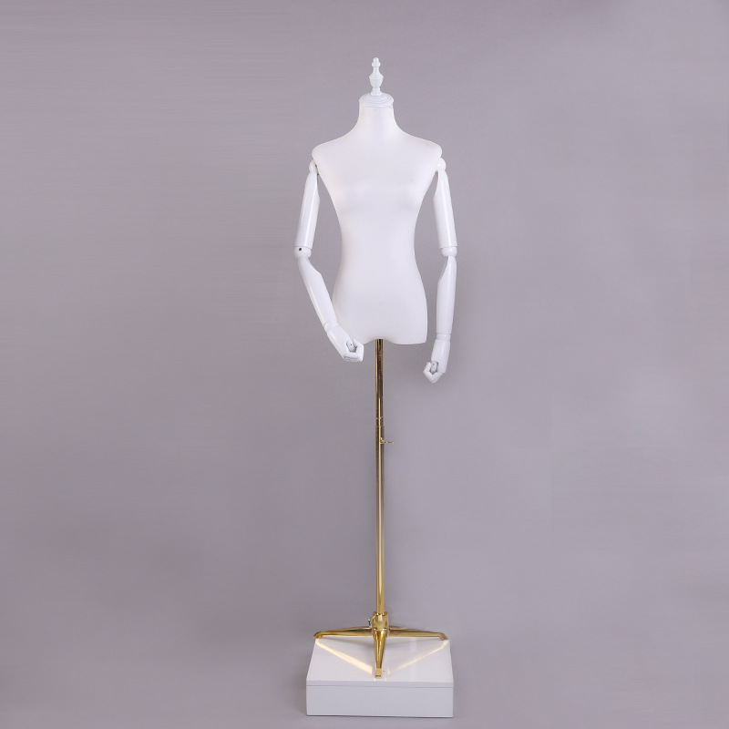 Modelo de tienda de ropa estante leche seda hembra medio cuerpo maniquí mesa modelo de cabeza pantalla estante ventana vestido de novia modelo accesorios femenino image 18
