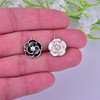 Mountain tea from pearl, earrings, jewelry, golden pendant flower-shaped, Chanel style, flowered