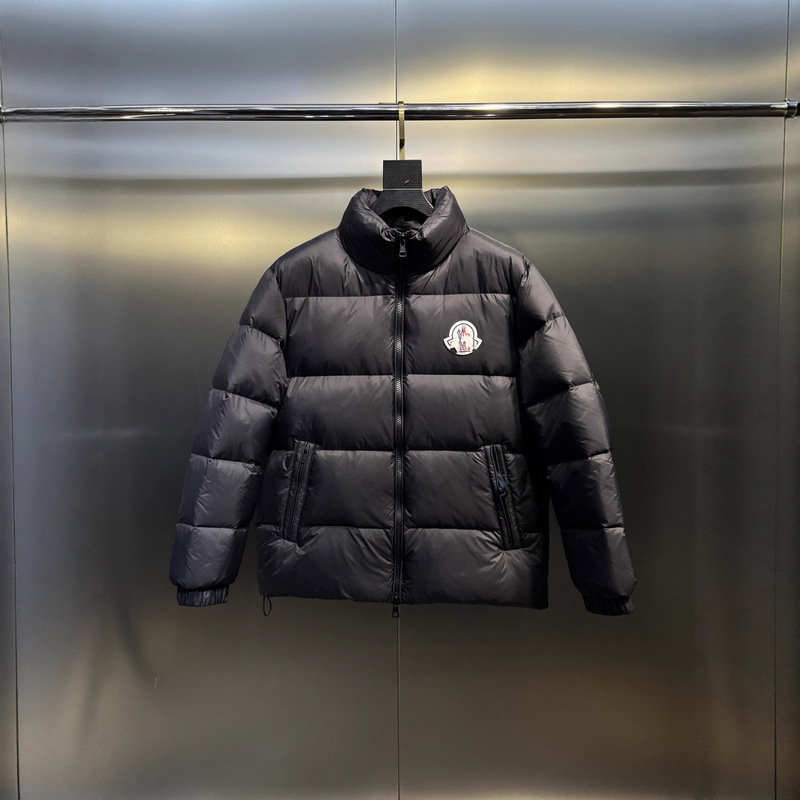 蒙家2025冬季新款大图标连帽加厚鹅绒短款男士羽绒服夹克外套.|undefined