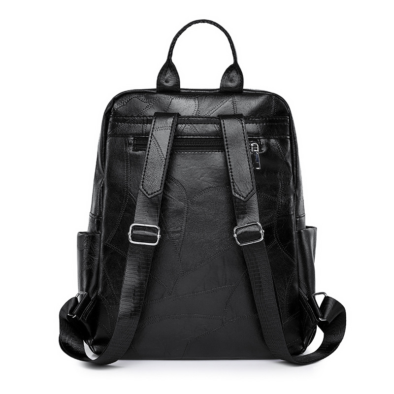 2024 nueva mochila de cuero suave casual para mujer, simple y versátil, anti-salpicaduras de agua, mochila de viaje al aire libre, mochila escolar al por mayor