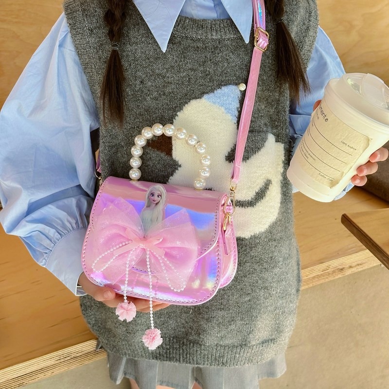Nuevo bolso para niños niñas nuevo estilo princesa Elsa bolso de mano mochila helado de moda flash bolso lotes