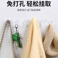 香彩掛鈎免打孔強力粘膠門後掛衣架衣服廚房壁掛透明無痕粘貼王金