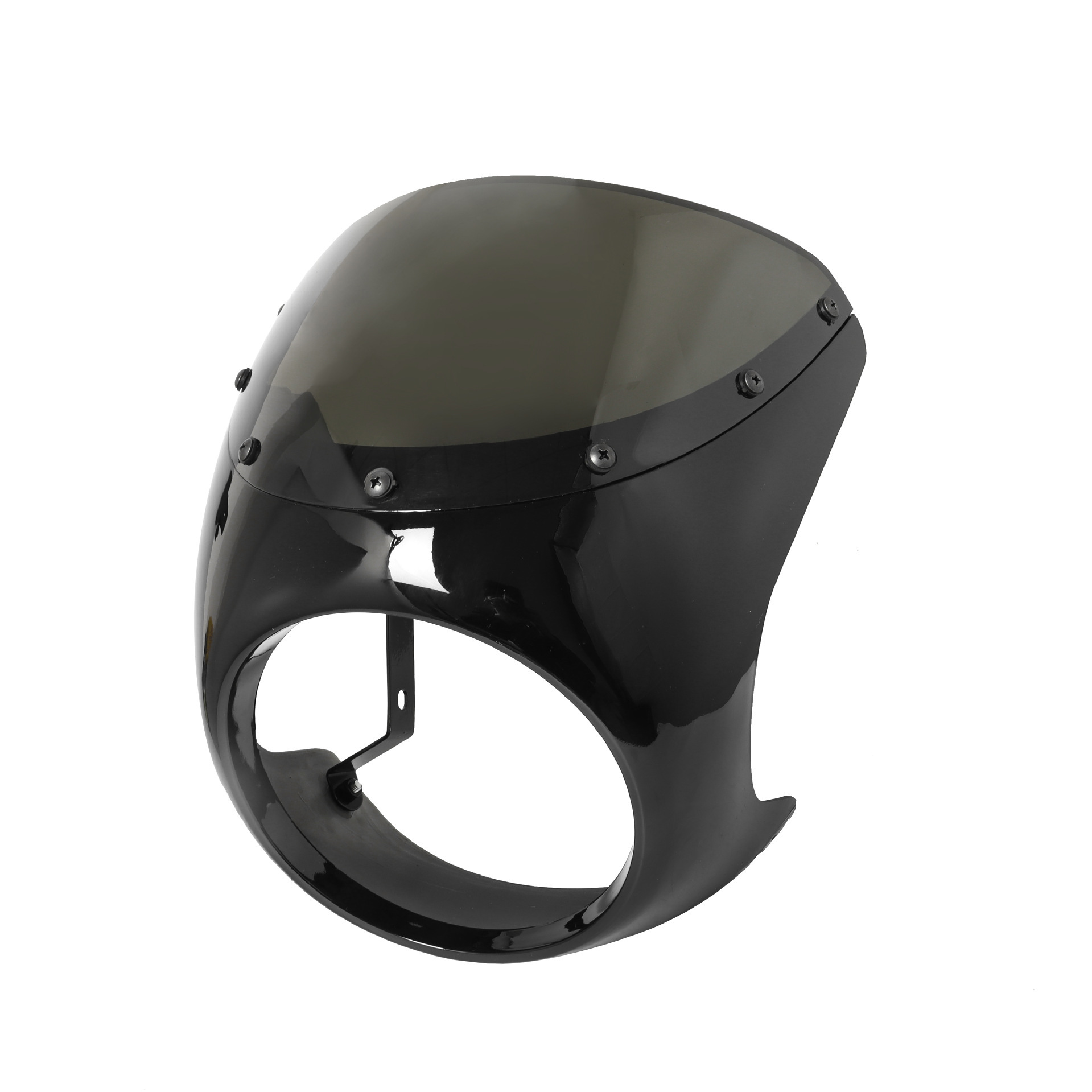 Bright Black Retro Motorcycle Refit Hood Dome Big Lamp Shade Pig Hood Cafe