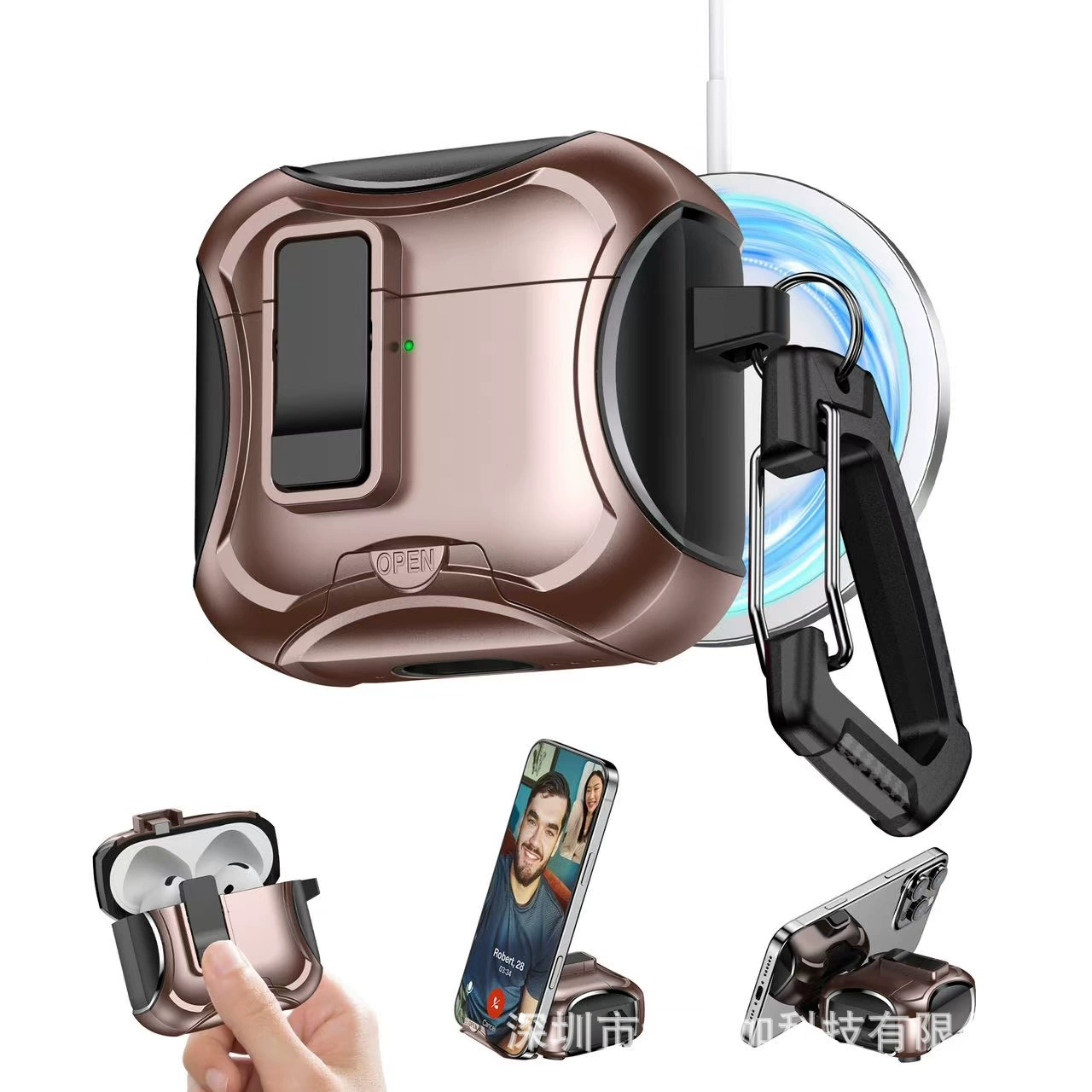 Защитный чехол (совместимый с Apple) Tubing Pro — компактная крышка для наушников с зажимом и держателем, несколько моделей
