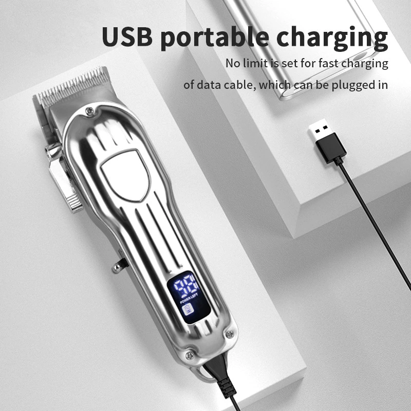 Full metal electric rechargeable hair clipper charging, Amazon, generating electricity