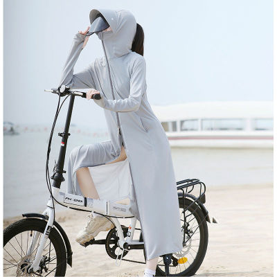 电动车防晒衣女2021新款长款夏季身冰丝透气薄款宽松长袖外套代发