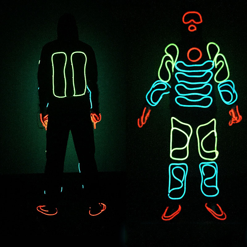 Viaje al oeste Sol wukong fluorescente danza Ropa El luz fría luminosa etapa maquillaje Accesorios luminosos