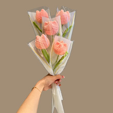 教师节礼物手工编织郁金香康乃馨花束送女友送老师礼品实用好看