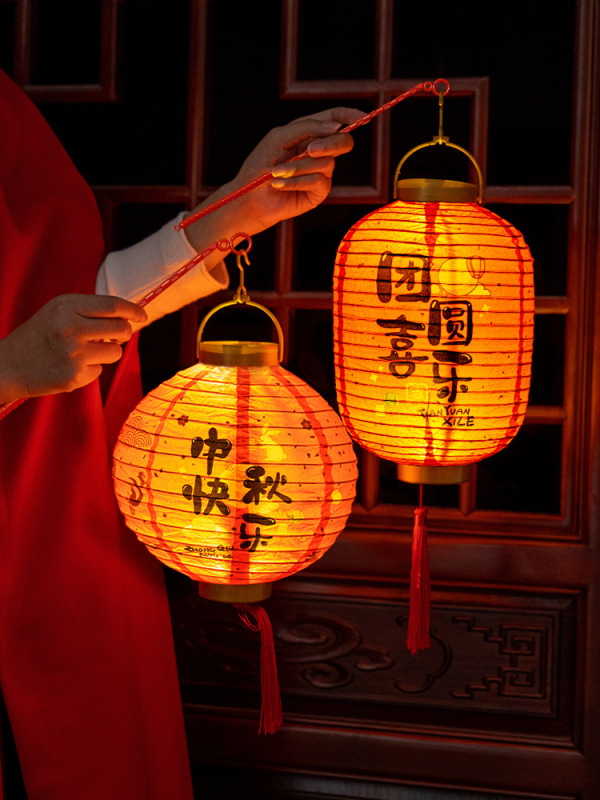 中秋节灯笼儿童手提古风兔子花灯装饰挂件幼儿园手工diy灯笼挂饰|undefined