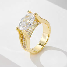 纯银925椭圆8*12戒指莫桑钻4.5克拉蛋形高品质指环亚马逊跨境热销