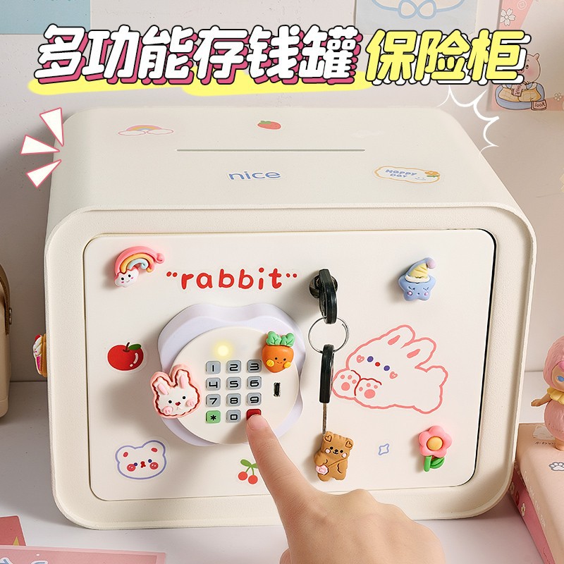 Las niñas pueden ahorrar dinero para niños en el nuevo 2024 solo en la caja fuerte, la contraseña, el cajón de ahorros para niños, la capacidad grande