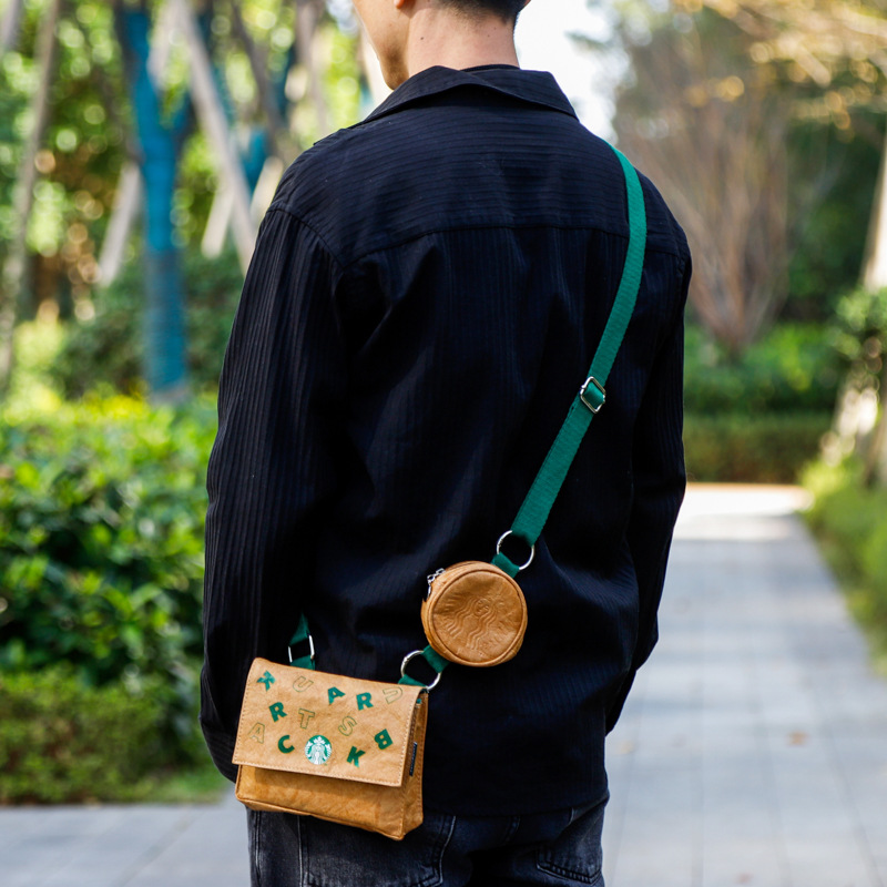 小巧斜挎包定制设计感小众男女单肩包展会礼品防水杜邦纸包印logo