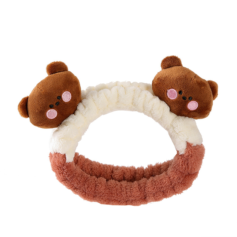 Diseño original color a juego oso banda de pelo de dibujos animados Internet celebridad lavado de cara maquillaje animal banda de pelo conejo banda de pelo de pollo Mujer