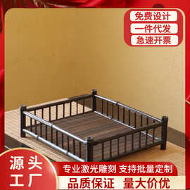 紫竹托盘 竹茶道托盘  竹工艺品一件代发 盘 竹子托盘  茶杯托