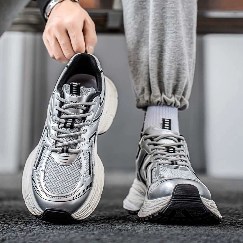 Обувь Мужская серебряная папочка Обувь Мужская 2025 Новая сетка дышащая весенняя спортивная повседневная мужская обувь